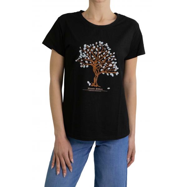 t shirt con stampa albero
